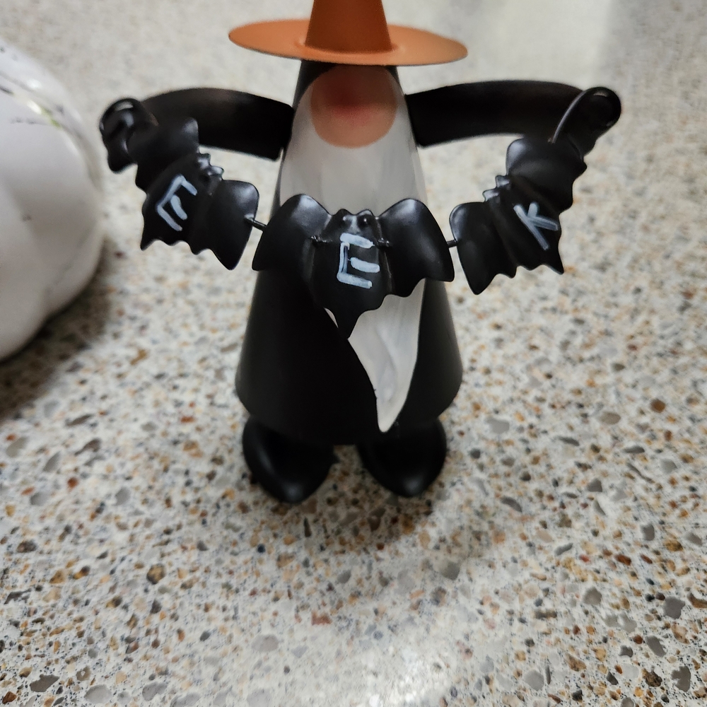 Halloween Witch Figurine with EEK Banner